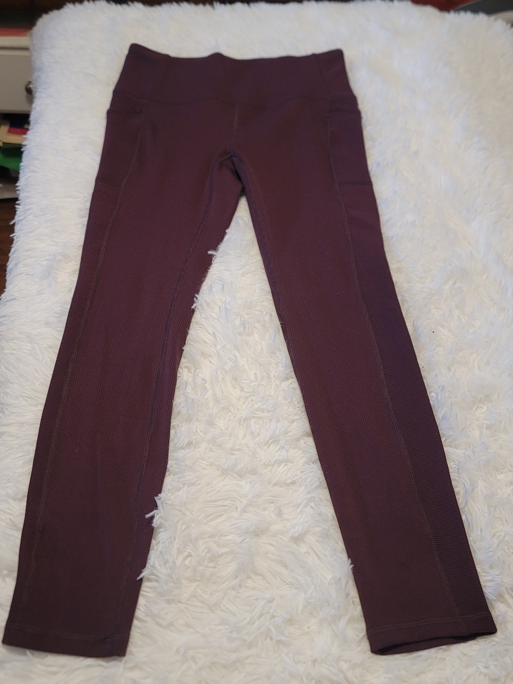 🔥3 For $25 RBX Maroon Ribbed Active Leggings Size Medium